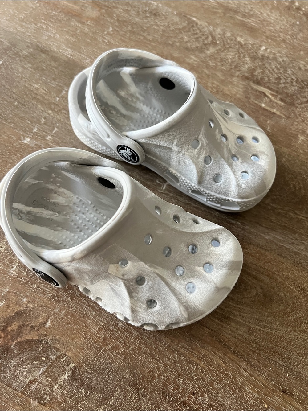 Toddler White/Grey Crocs